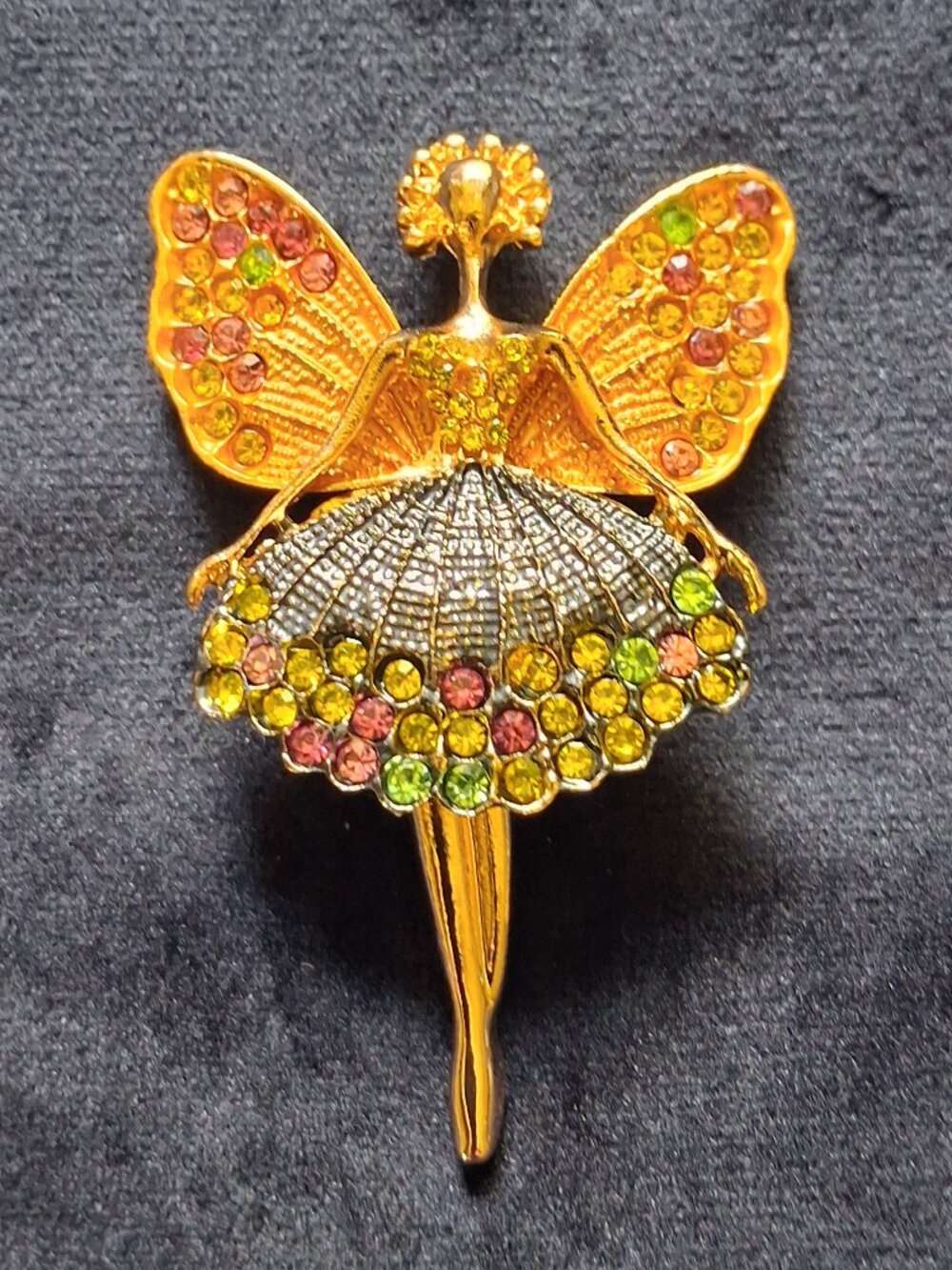 Crystal Fairy Ballerina Refrigerator Magnet - Upcycled From Brooches